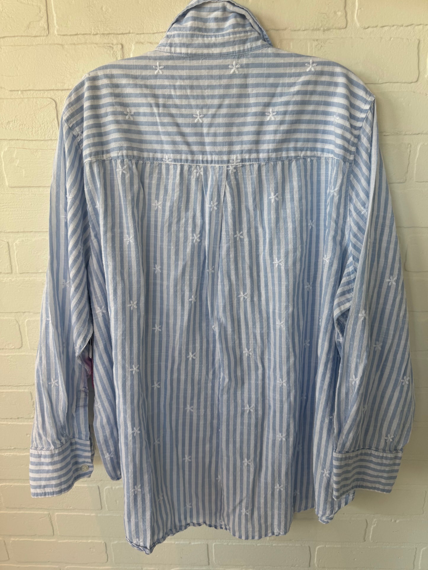 Top Long Sleeve By Lane Bryant In Blue & White, Size: 3x