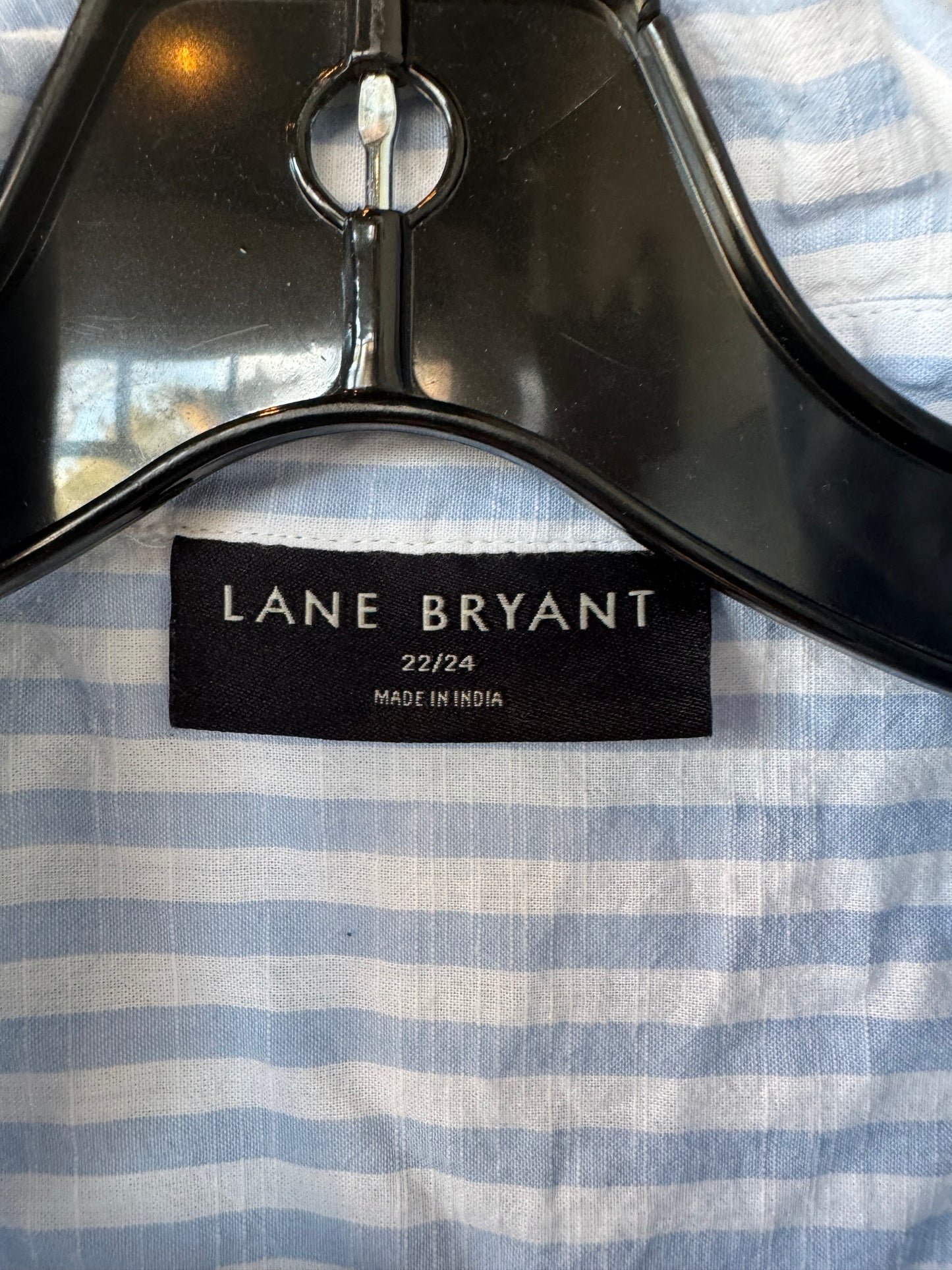 Top Long Sleeve By Lane Bryant In Blue & White, Size: 3x