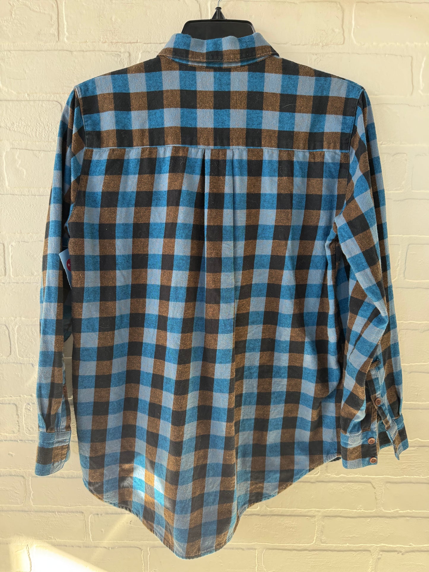 Top Long Sleeve By Madewell In Blue & Brown, Size: S