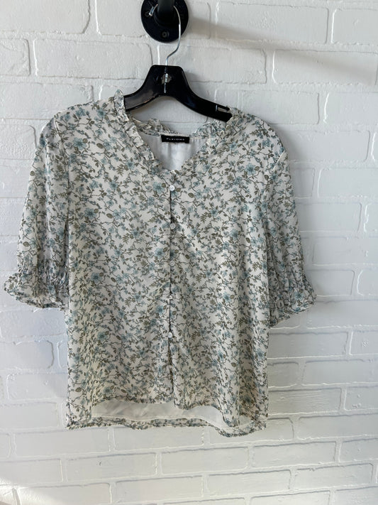 Top Short Sleeve By Pleione In Blue & Cream, Size: Xs