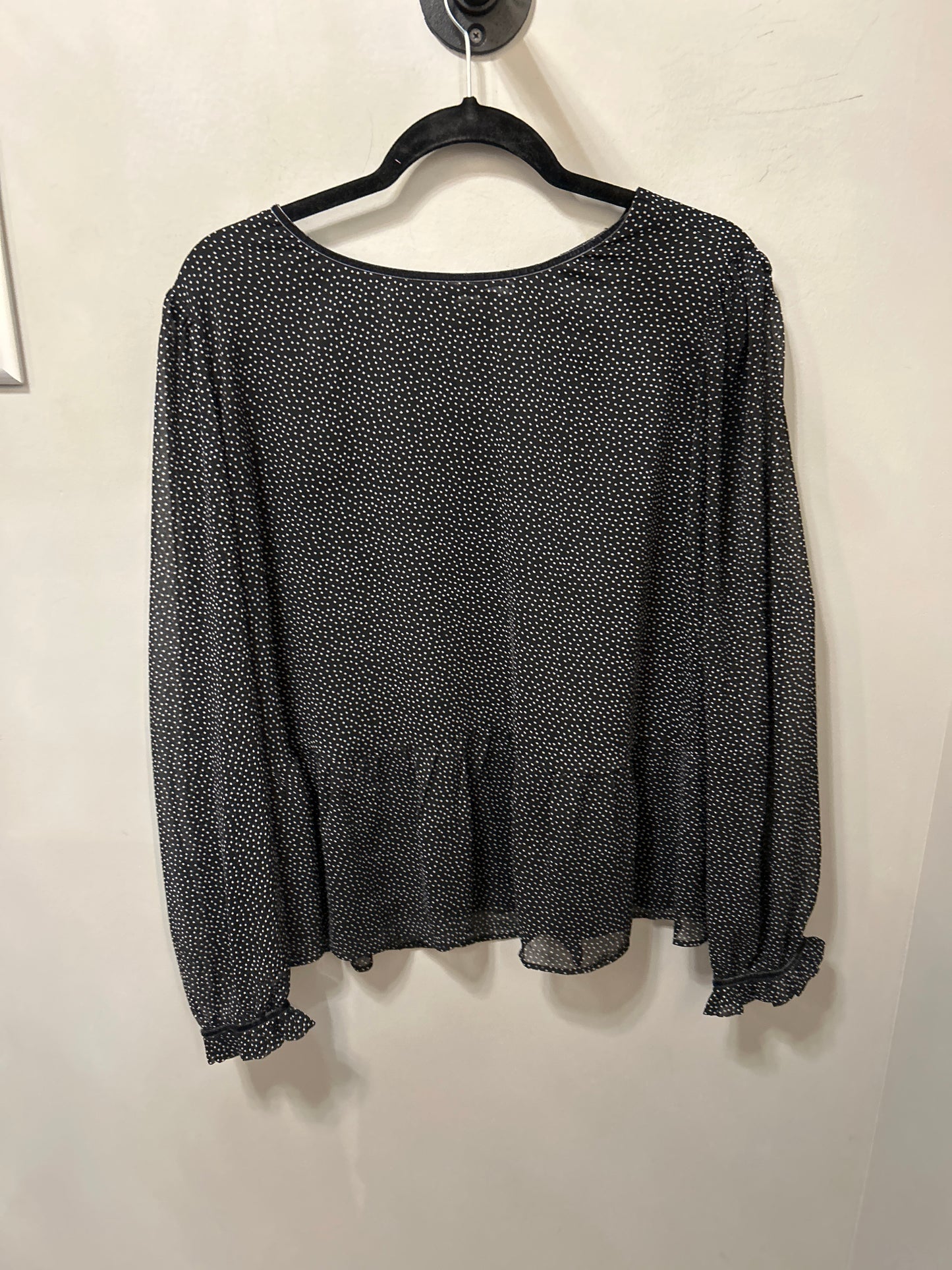 Top Long Sleeve By Loft In Black & White, Size: Xl