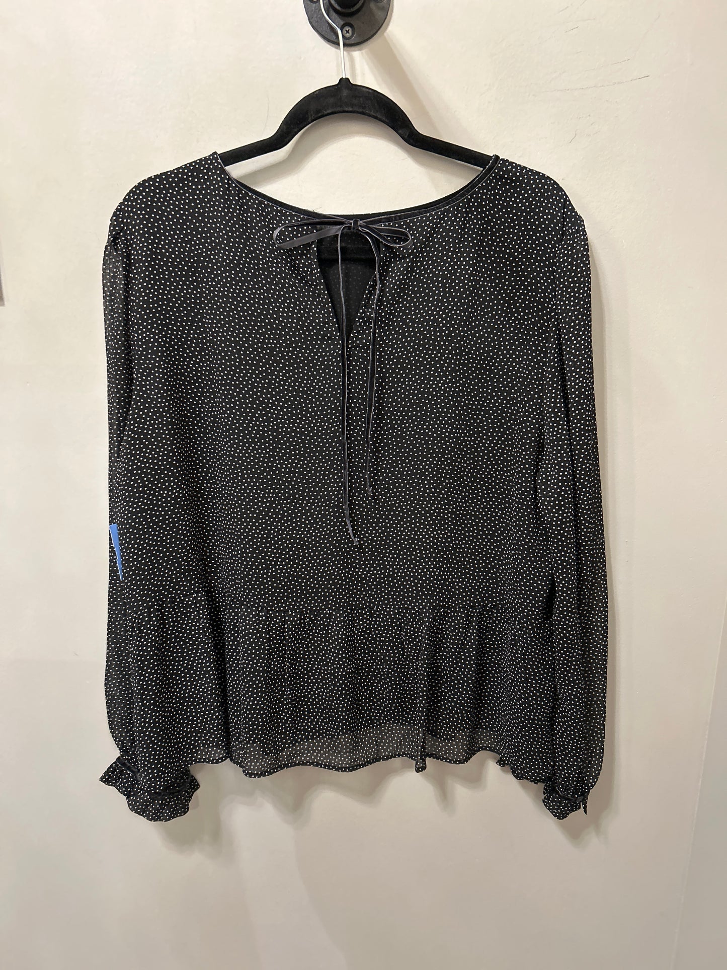 Top Long Sleeve By Loft In Black & White, Size: Xl