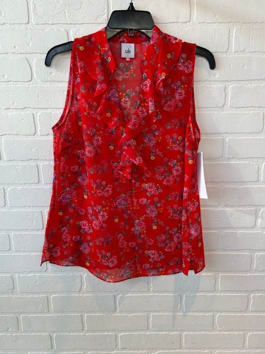 Top Sleeveless By Cabi In Red, Size: S