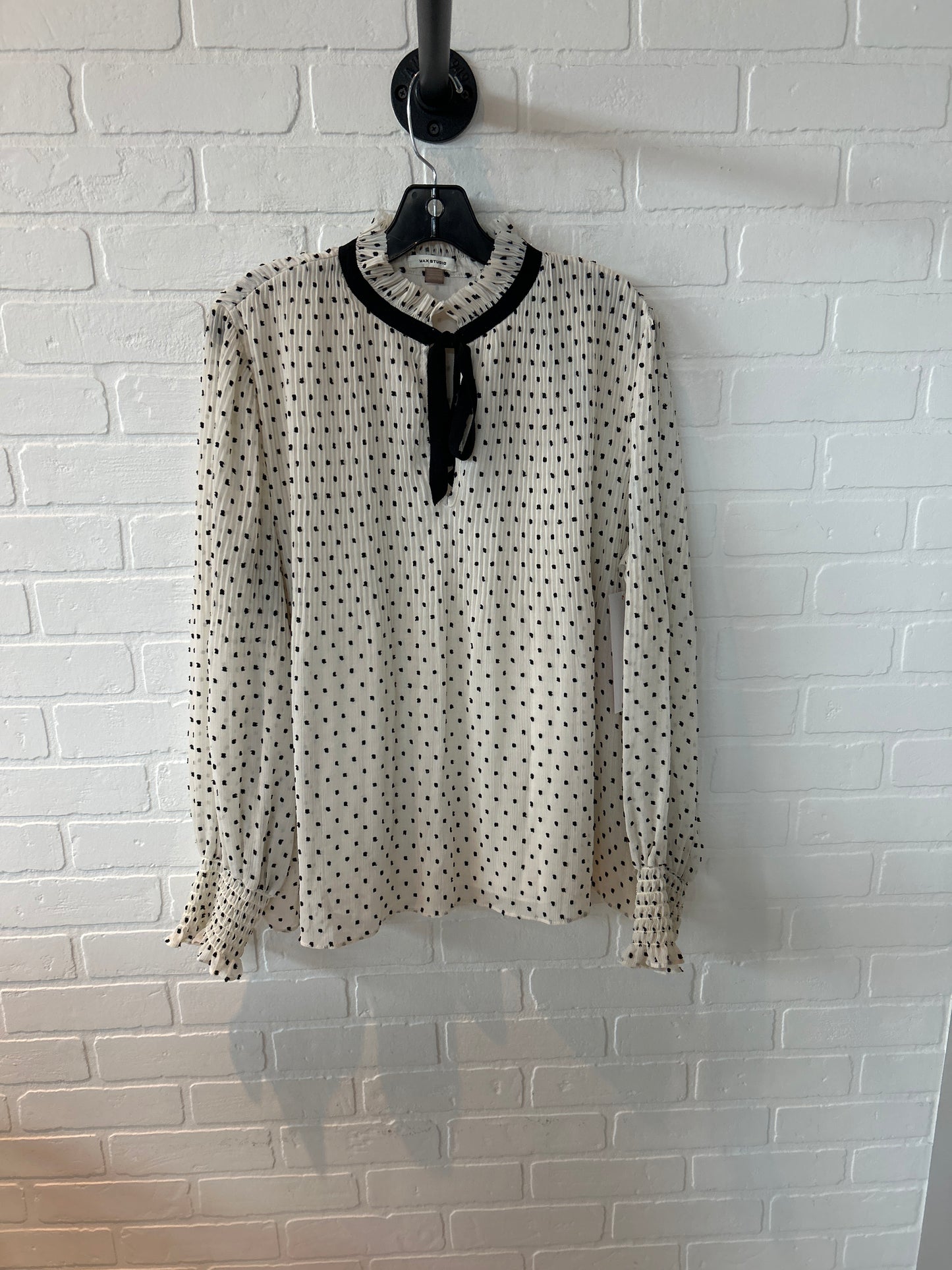 Top Long Sleeve By Max Studio In Black & Cream, Size: Xl