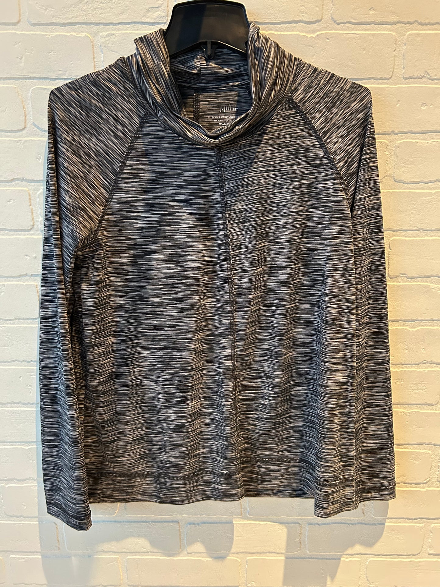 Athletic Top Long Sleeve Crewneck By J. Jill In Black & White, Size: S