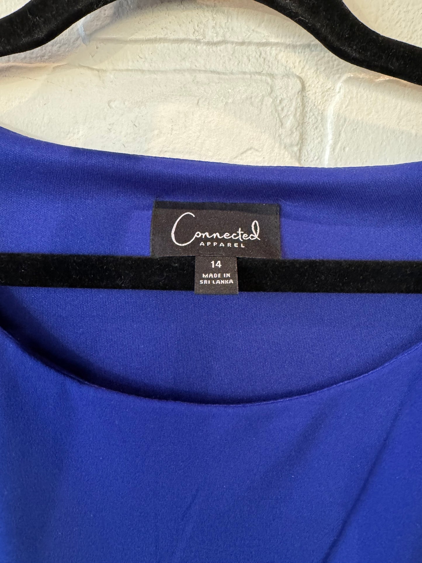 Dress Party Midi By Connected Apparel In Blue, Size: Xl