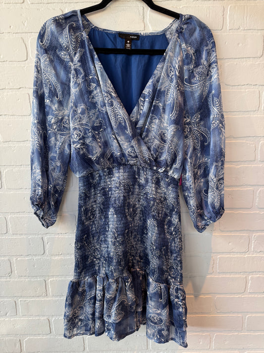 Dress Party Short By Aqua In Blue & White, Size: S
