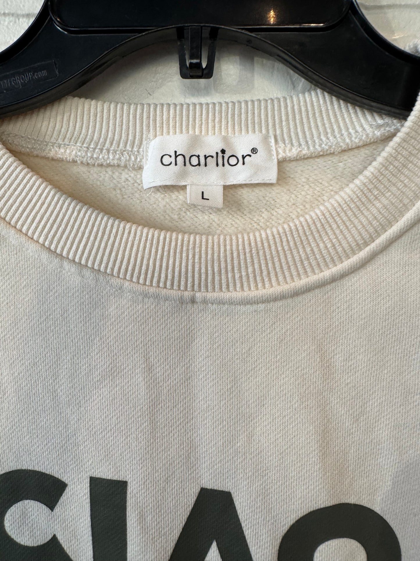 Sweatshirt Crewneck By charlior In Cream, Size: L