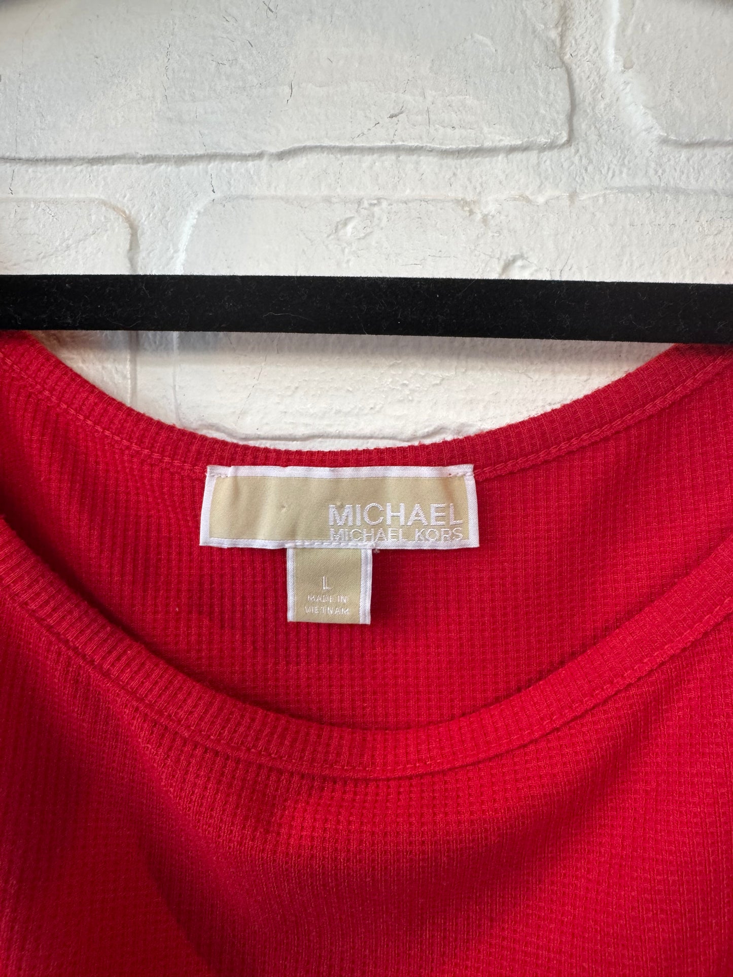 Top Long Sleeve By Michael By Michael Kors In Red, Size: L