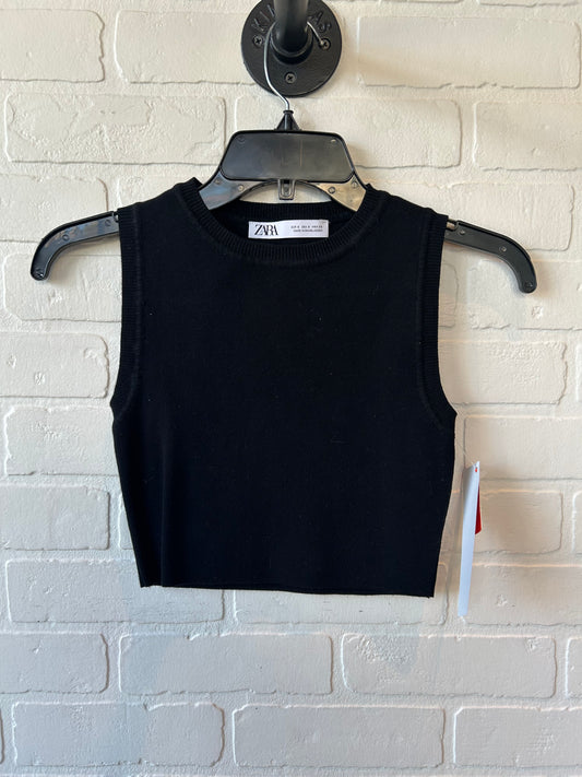 Top Sleeveless By Zara In Black, Size: S