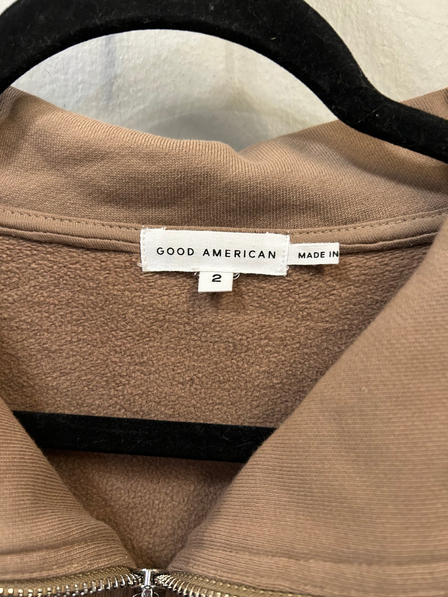 Sweatshirt Collar By Good American In Tan, Size: M