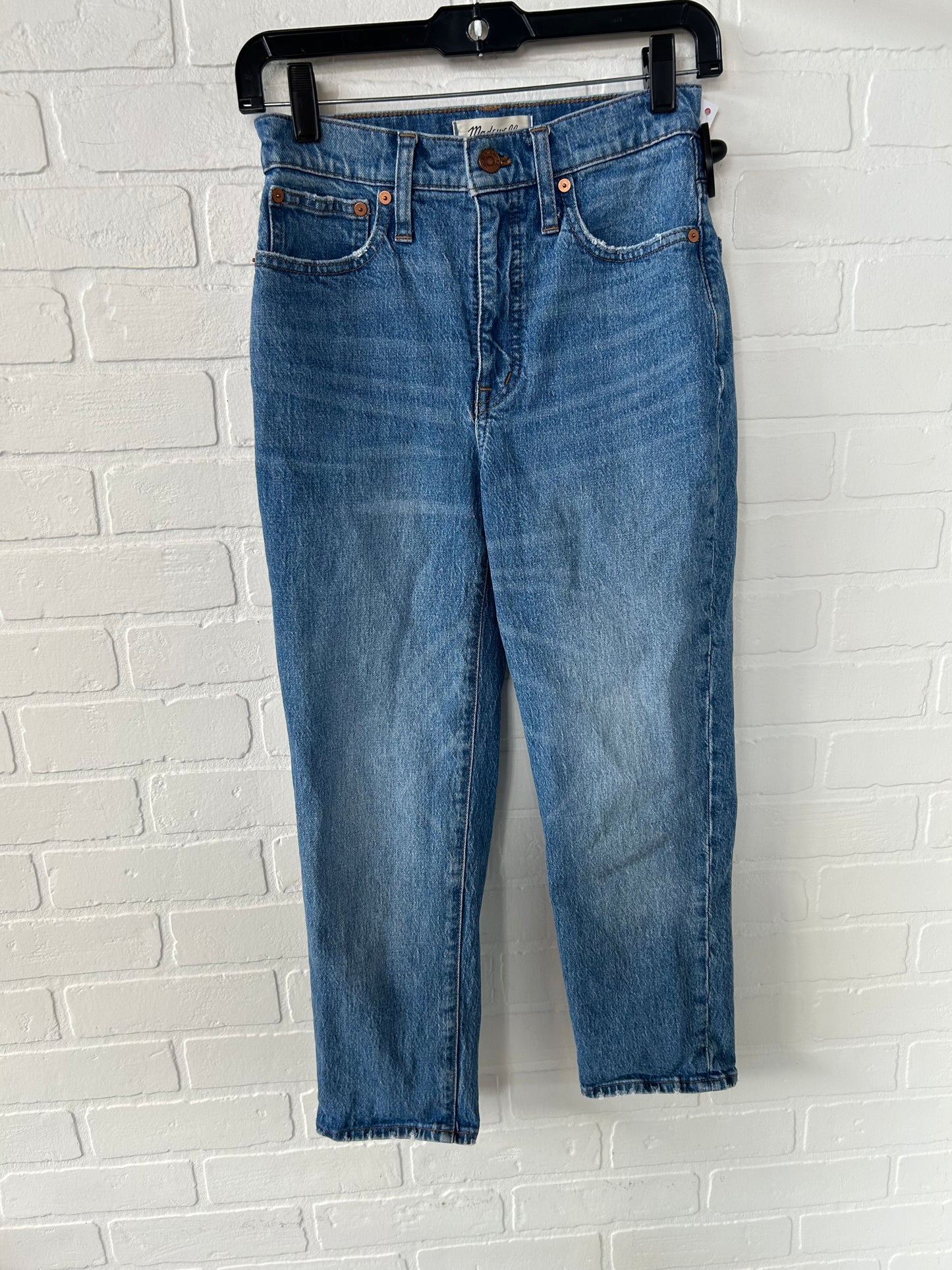 Jeans Straight By Madewell In Blue Denim, Size: 0