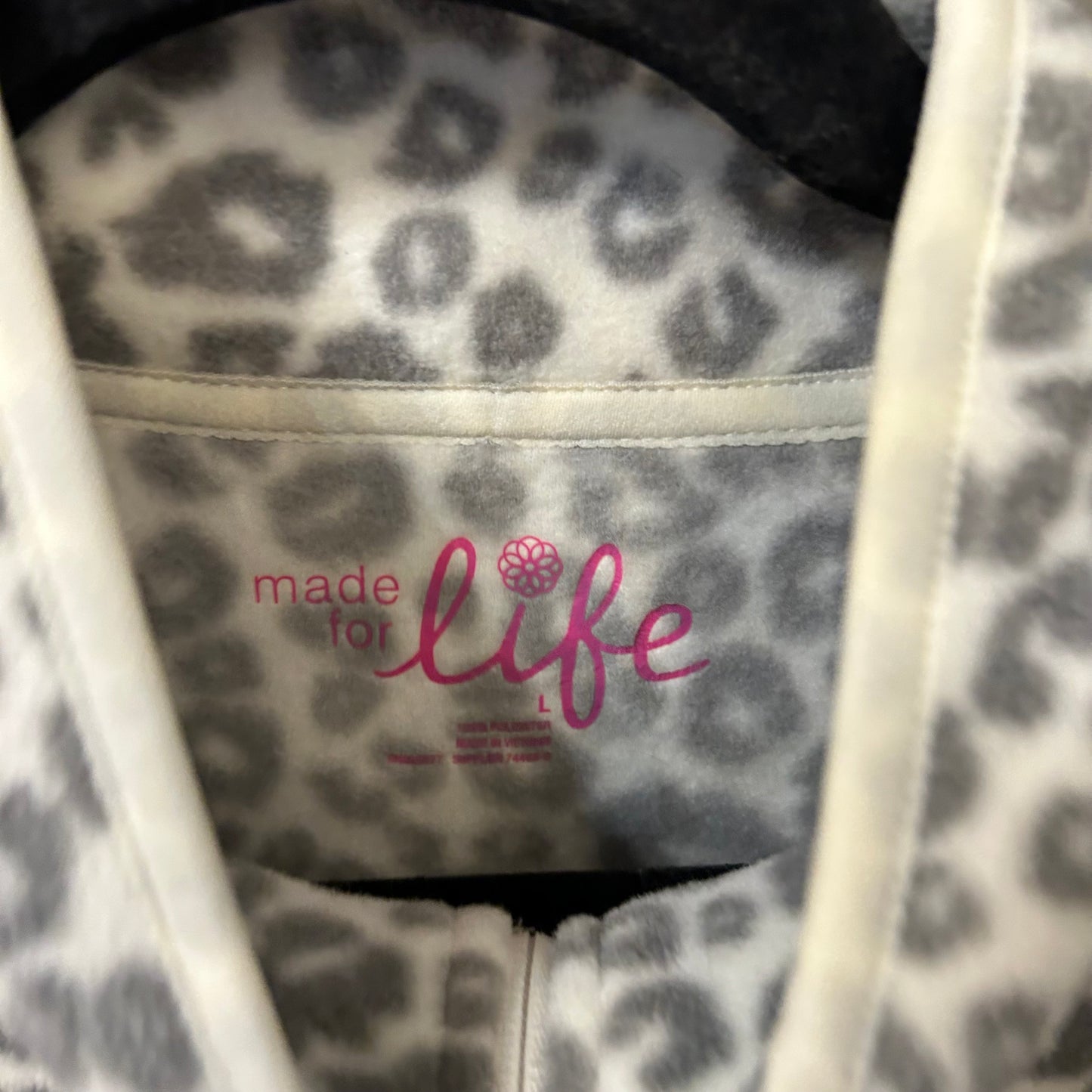 Jacket Fleece By Made For Life In Cream & Grey, Size: L