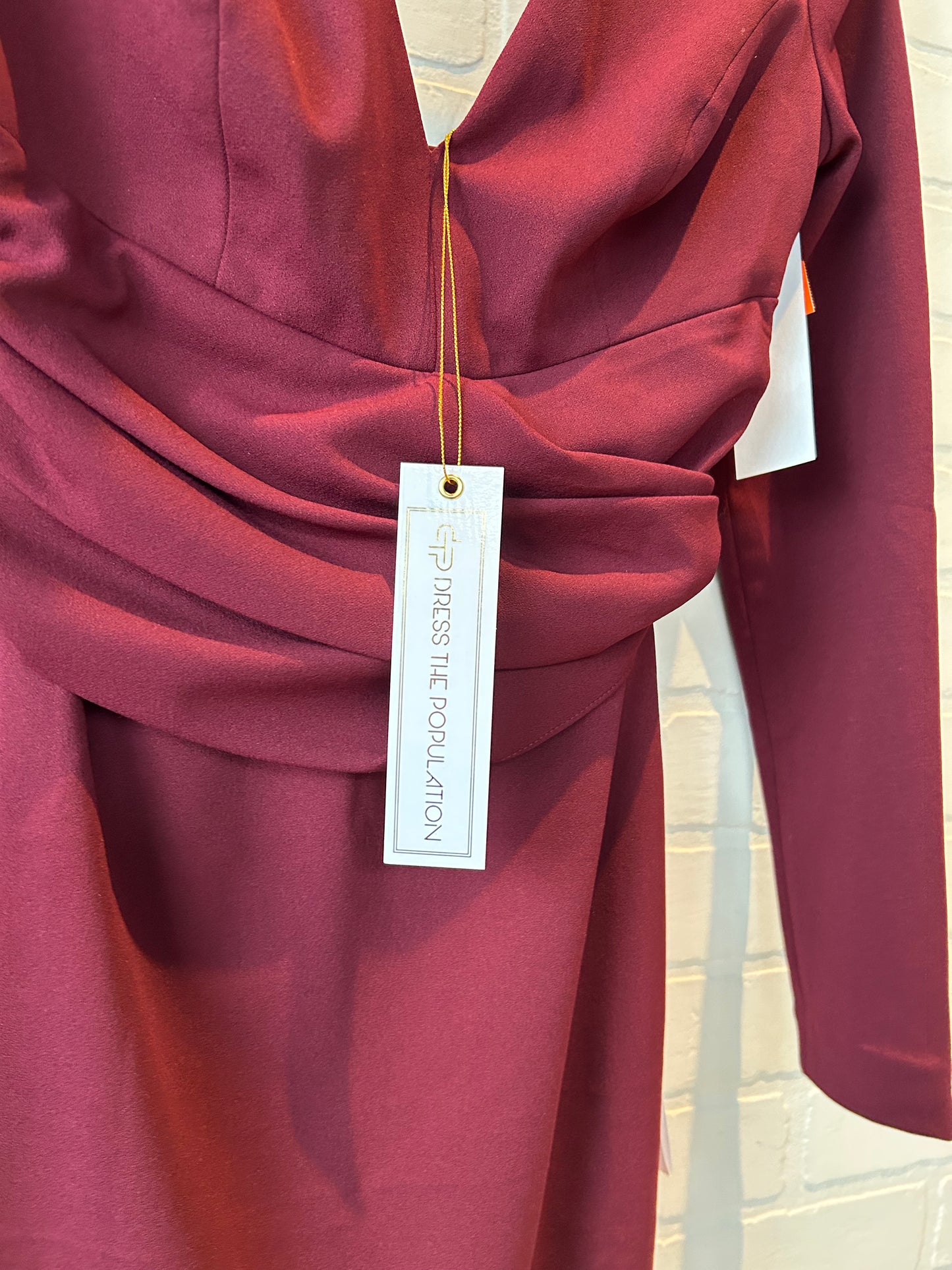 Dress Party Midi By Dress The Population In Red, Size: Xs