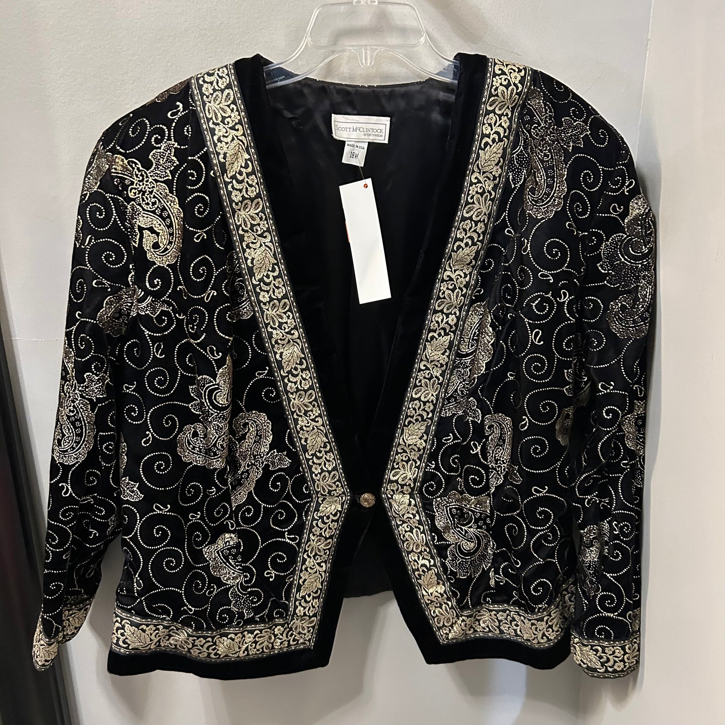 Blazer By Scott Mcclintok In Black & Gold, Size: 1x