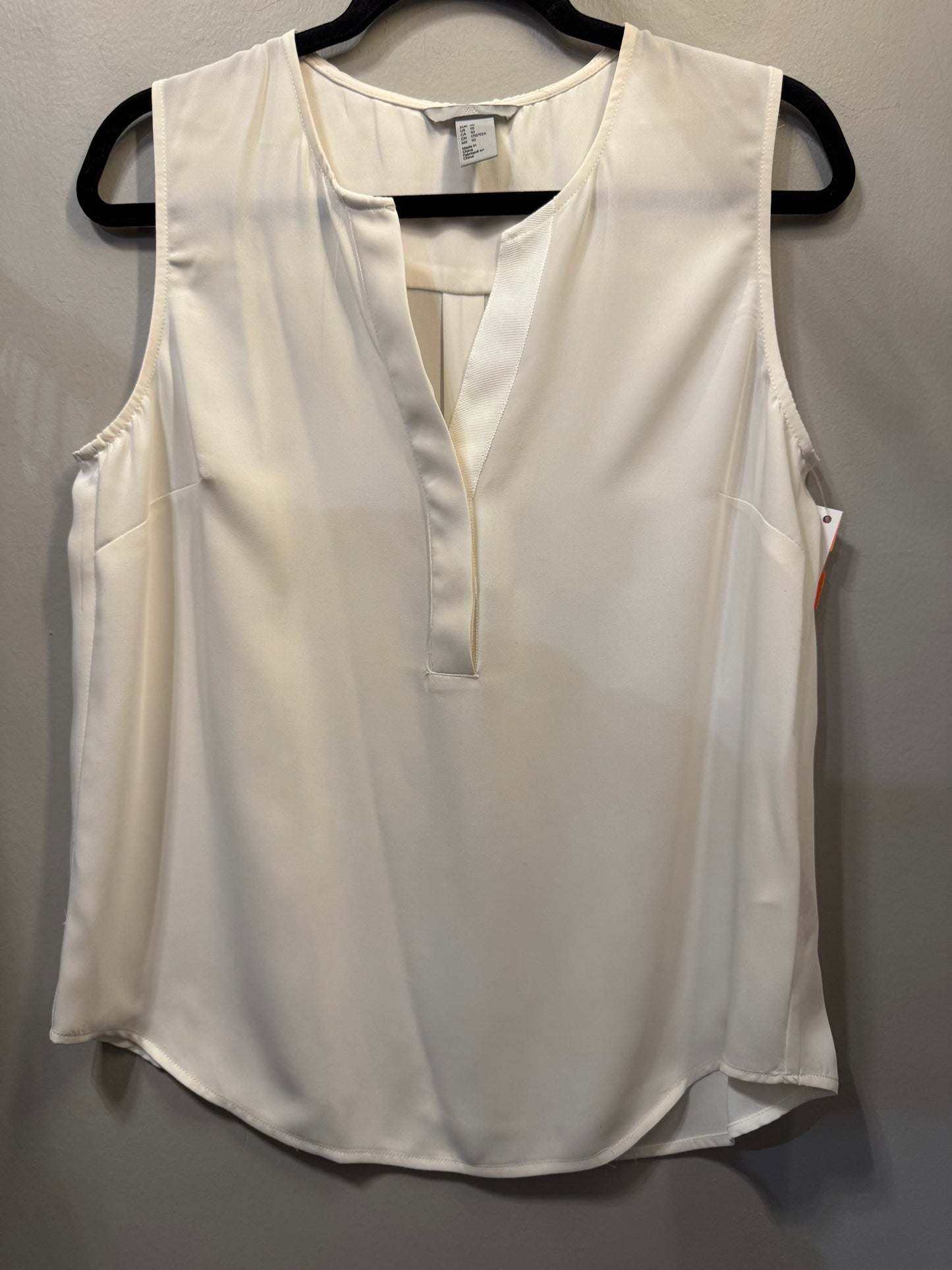 Top Sleeveless By H&m In Cream, Size: M