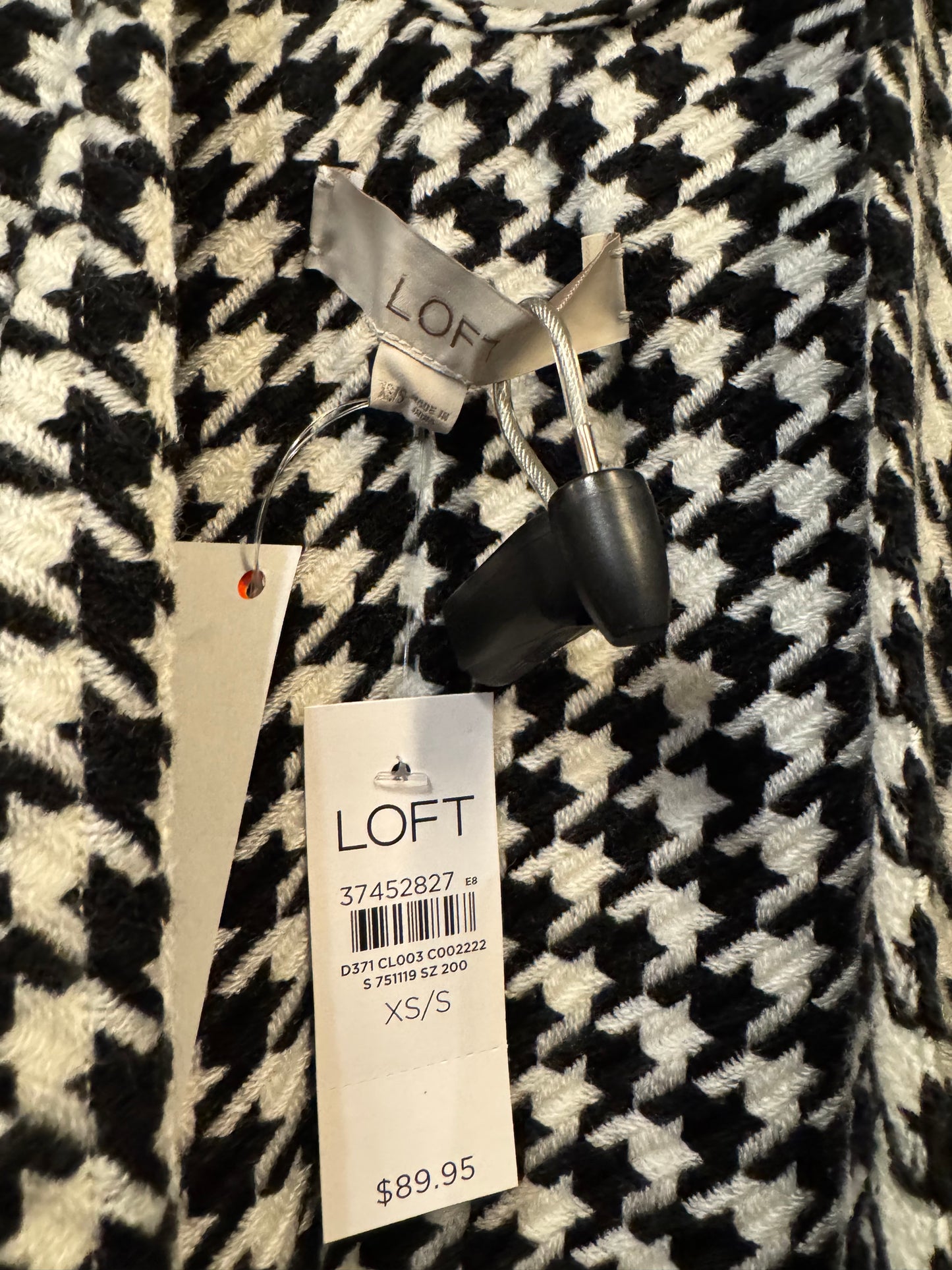 Poncho By Loft In Black & White, Size: Xs