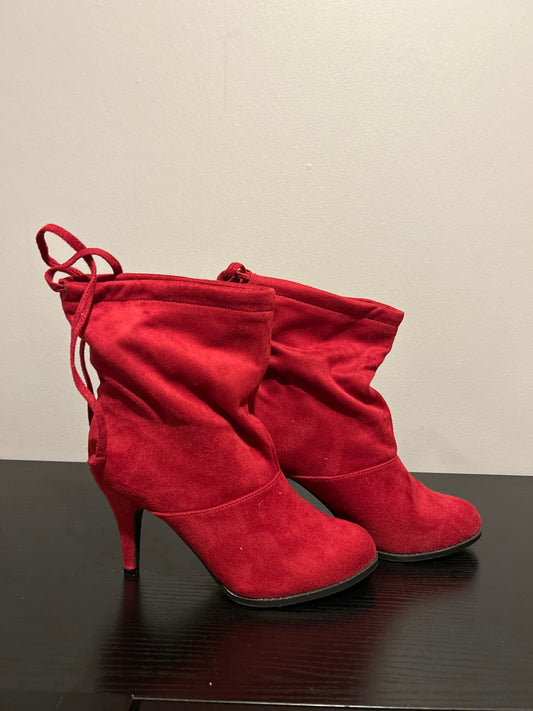 Boots Ankle Heels By Diba In Red, Size: 8