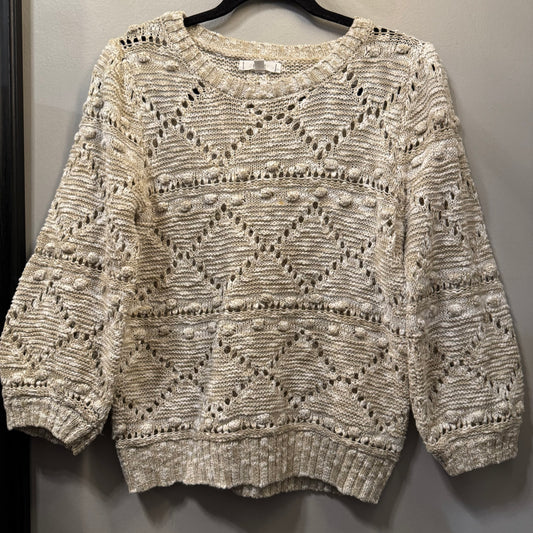 Sweater By Mine In Tan & White, Size: S