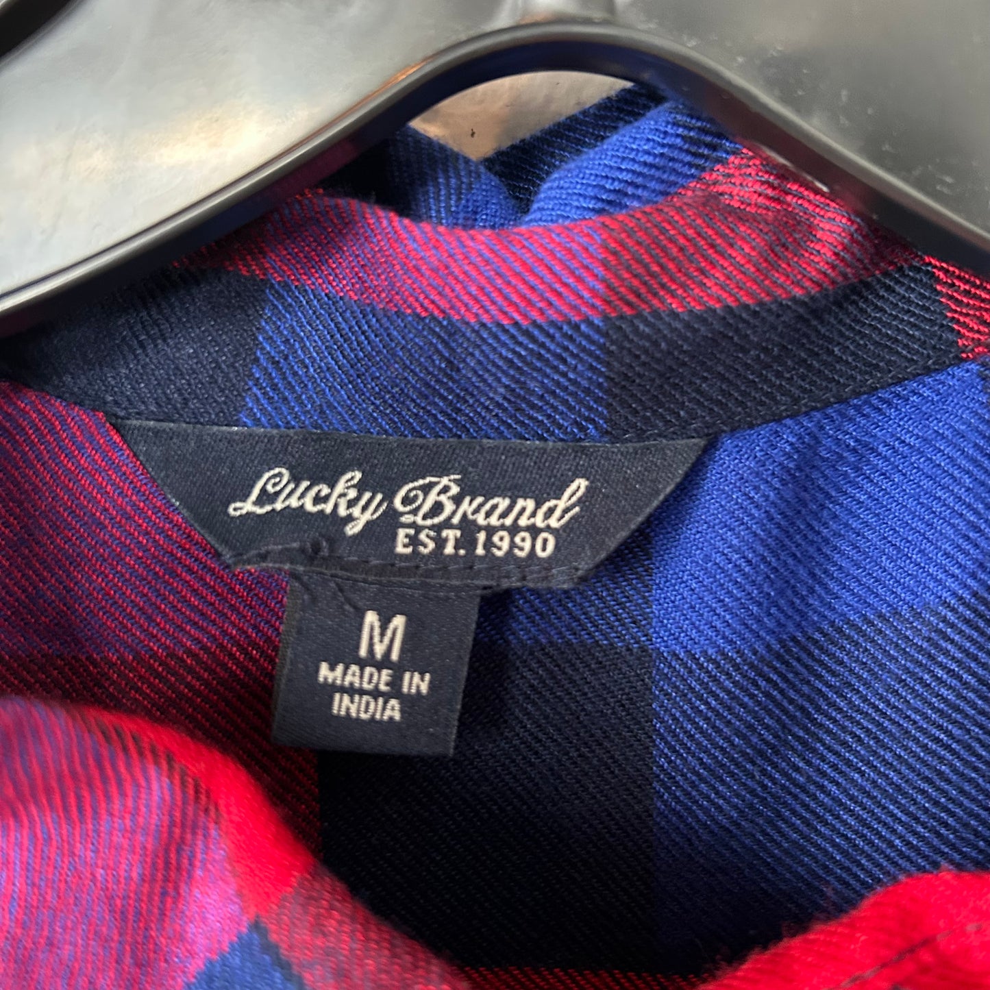 Top Long Sleeve By Lucky Brand In Blue & Red, Size: M