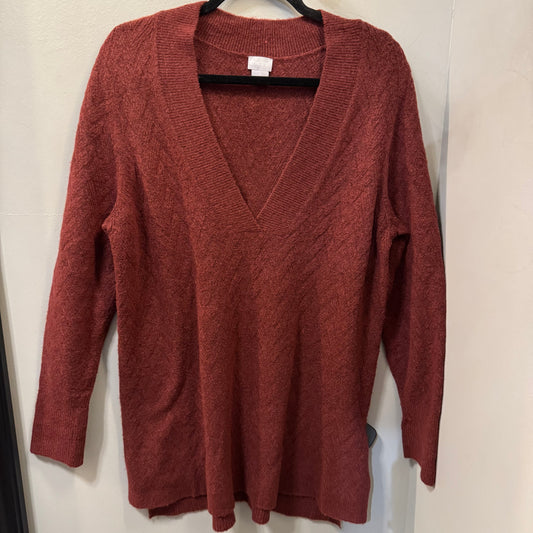 Sweater By Chicos In Red, Size: L