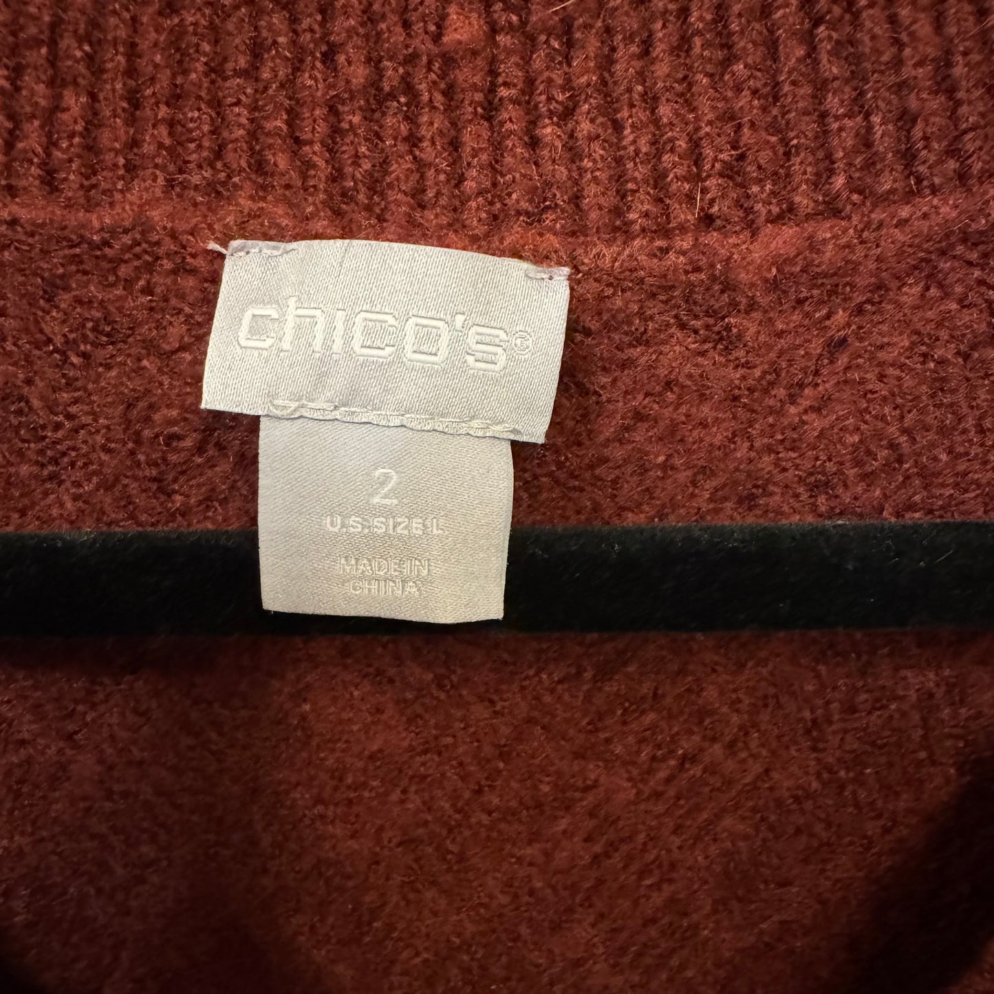 Sweater By Chicos In Red, Size: L