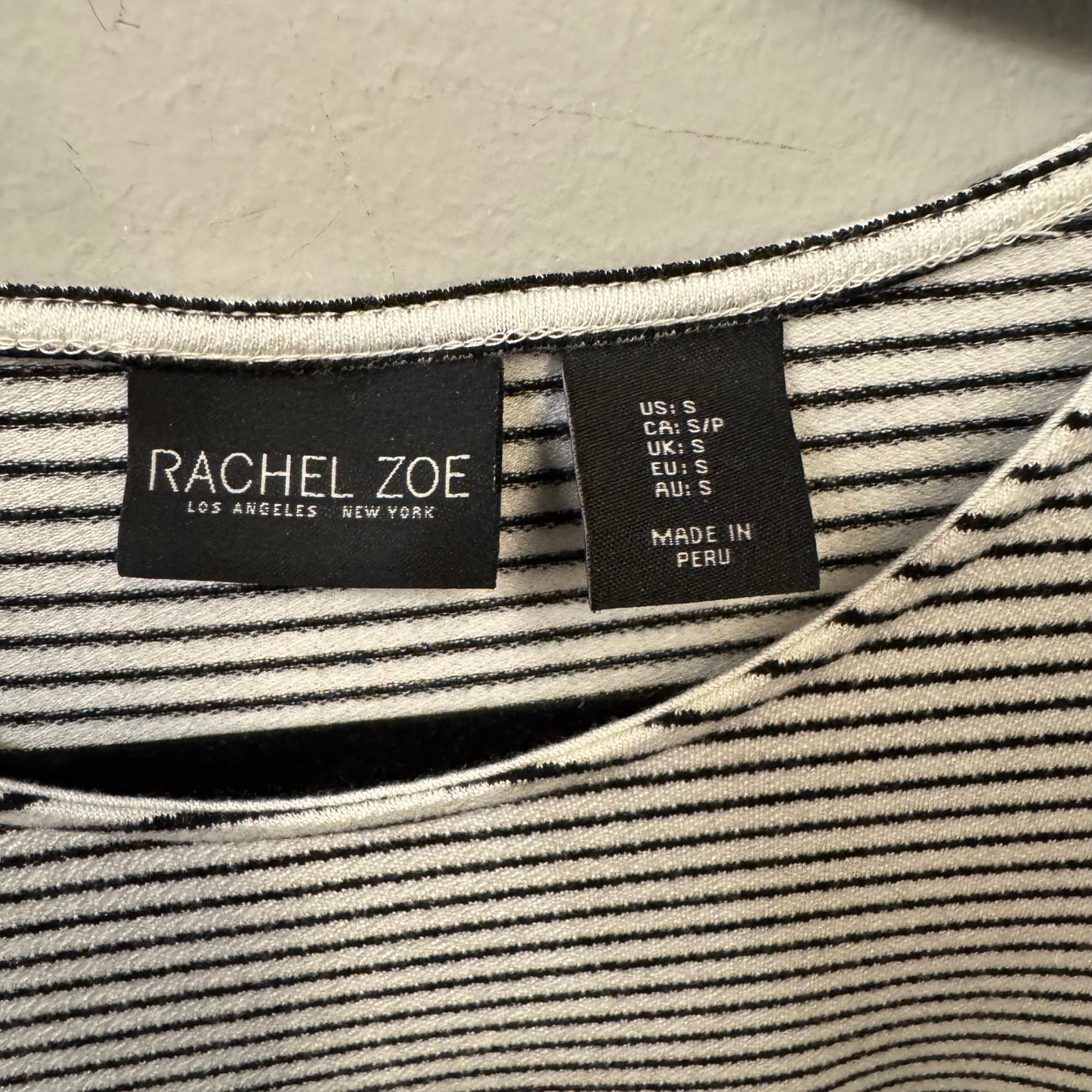 Top Short Sleeve By Rachel Zoe In Black & Cream, Size: S