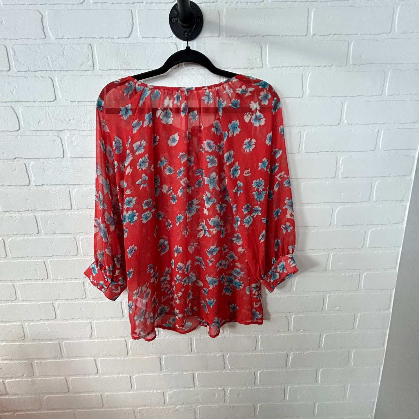 Top Long Sleeve By Olivia Moon In Orange & Pink, Size: S