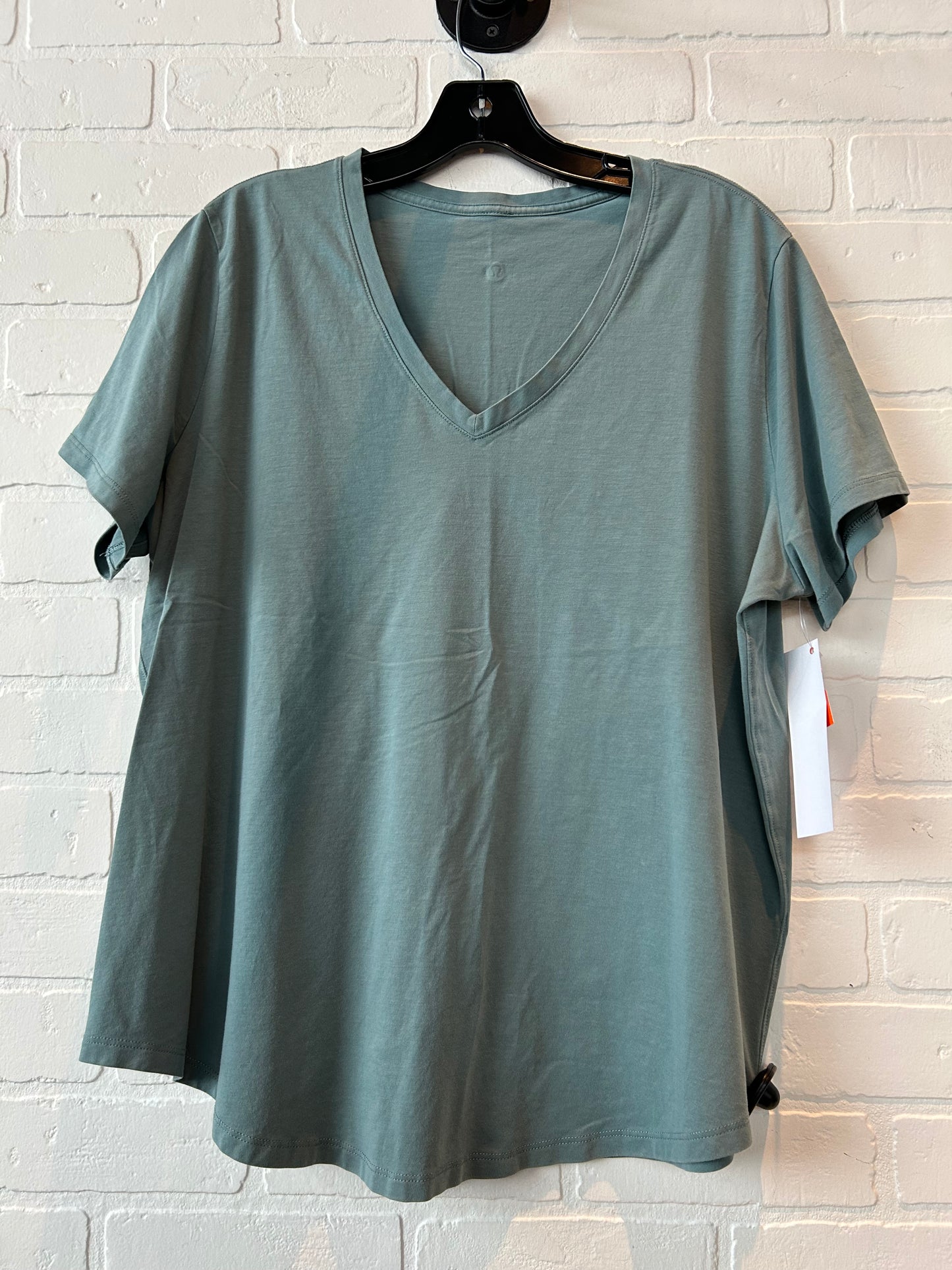 Athletic Top Short Sleeve By Lululemon In Green, Size: Xl