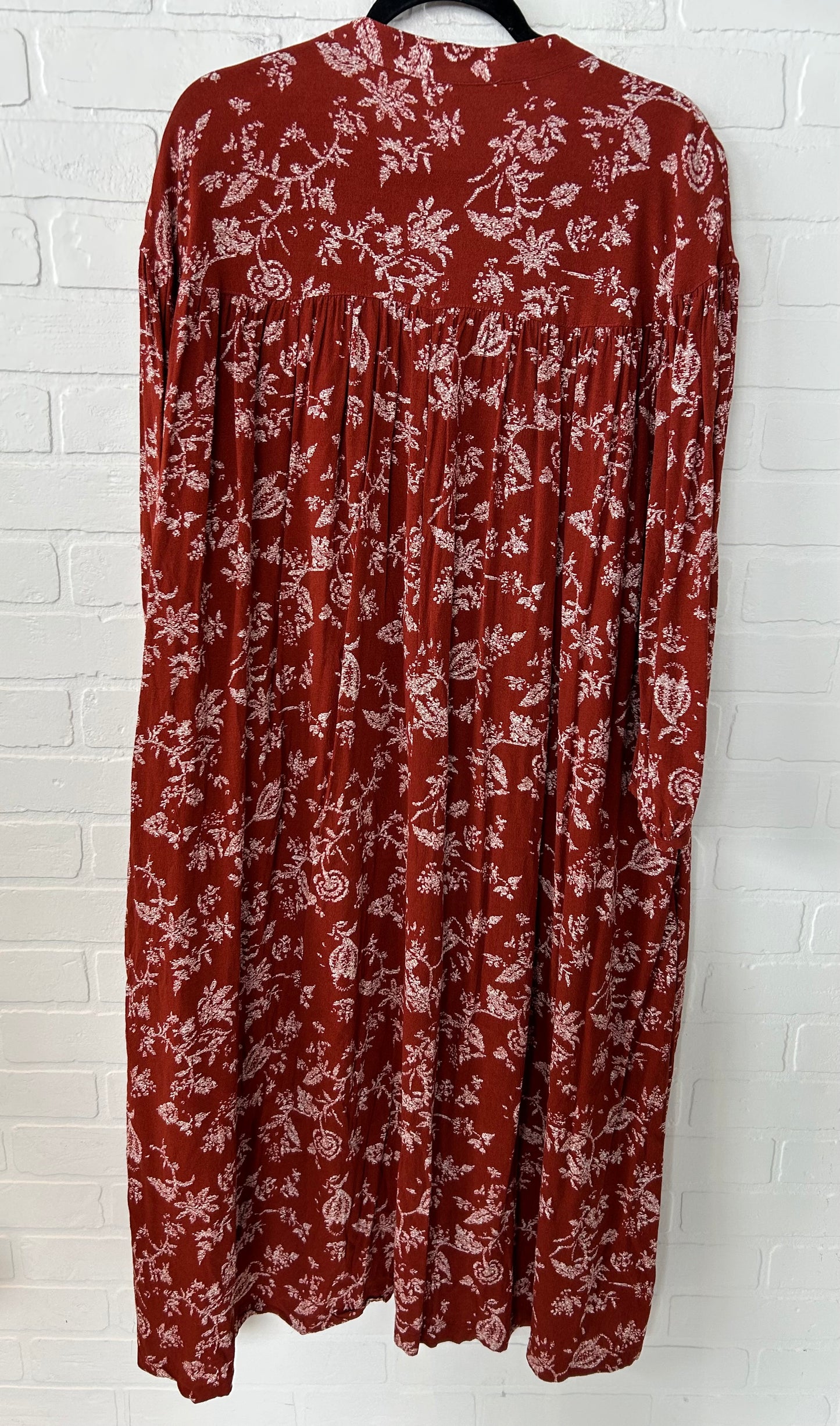Dress Casual Midi By Treasure And Bond In Orange & White, Size: L