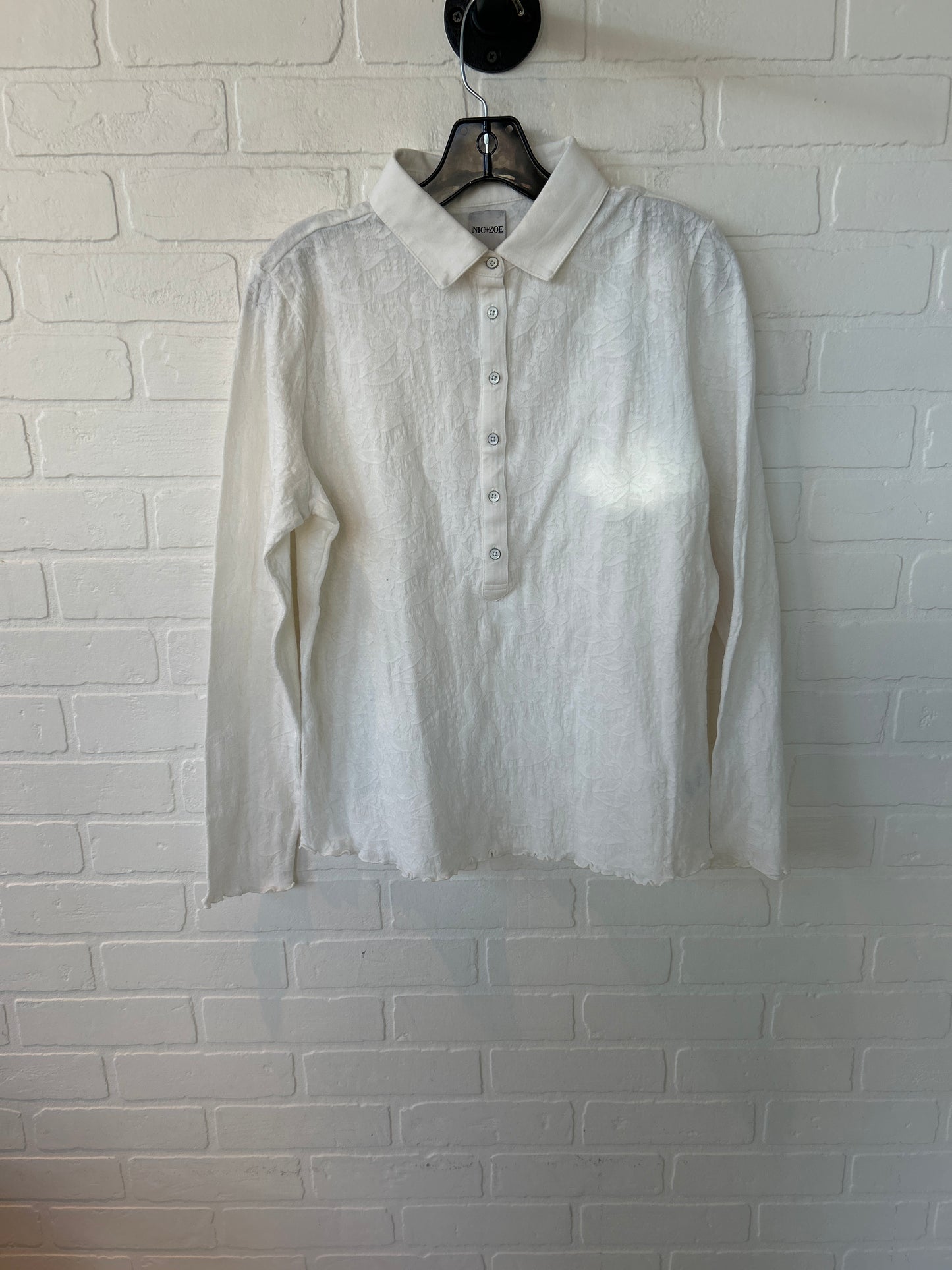 Top Long Sleeve By Nic + Zoe In White, Size: L