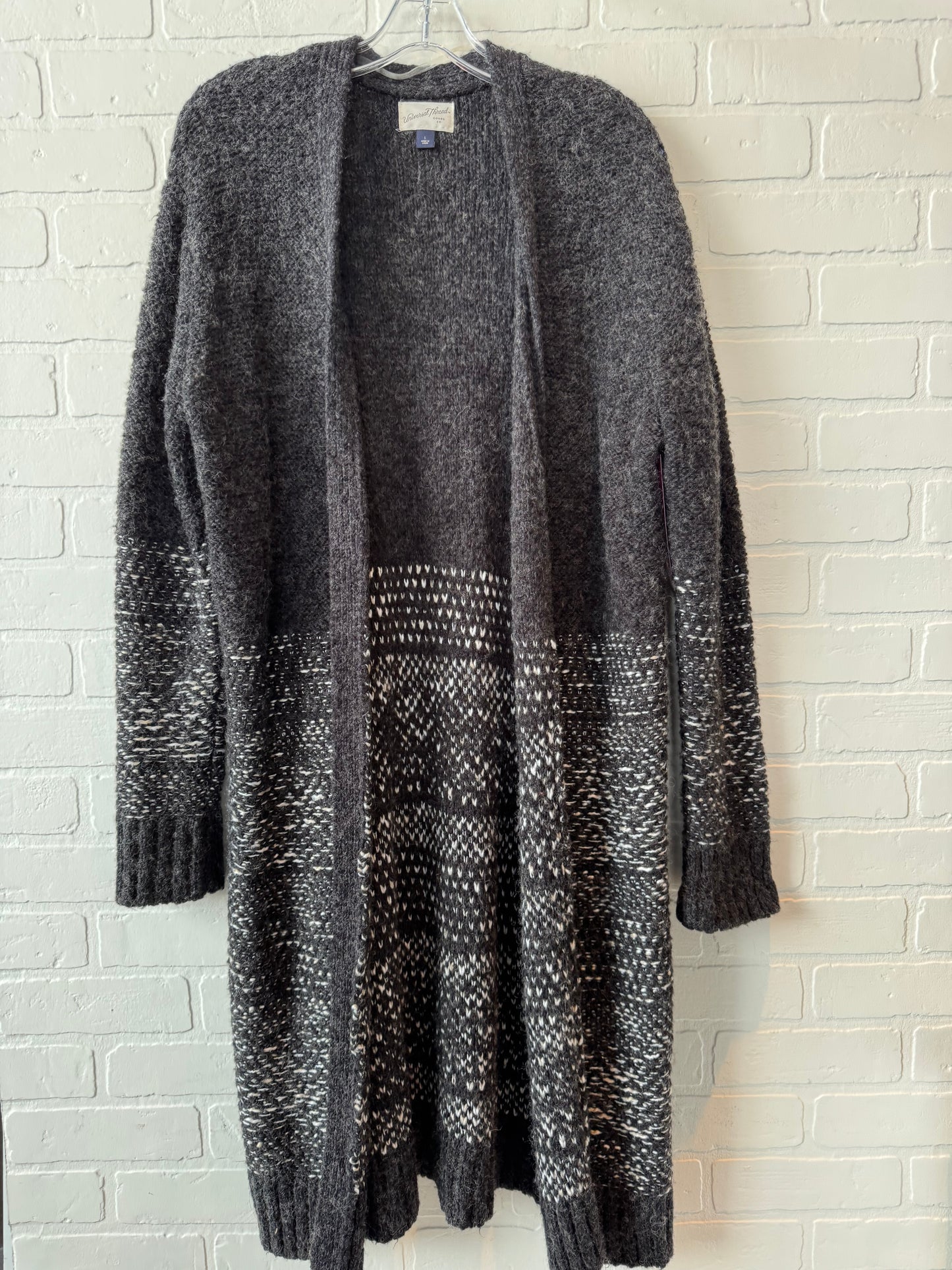 Sweater Cardigan By Universal Thread In Grey, Size: L