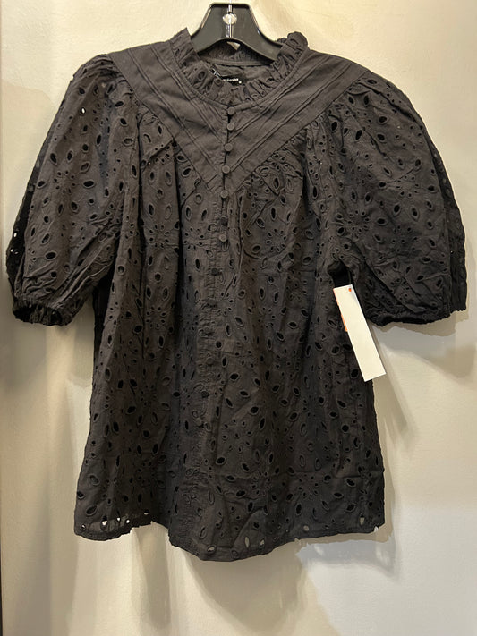 Top Short Sleeve By PRETTY GARDEN In Black, Size: M