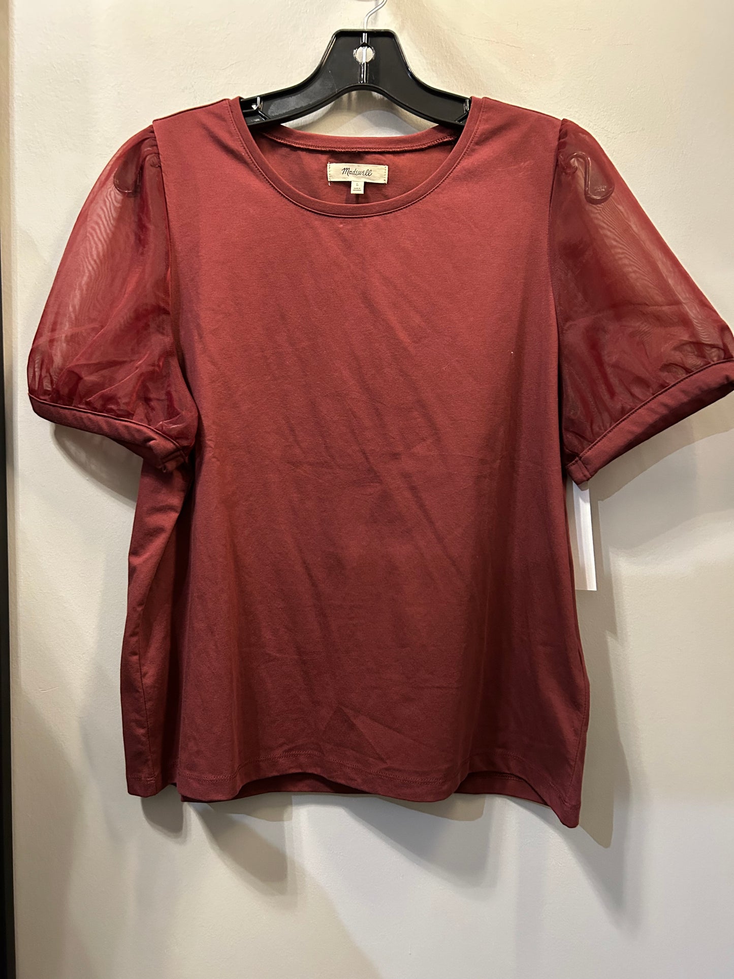 Top Short Sleeve By Madewell In Red, Size: L