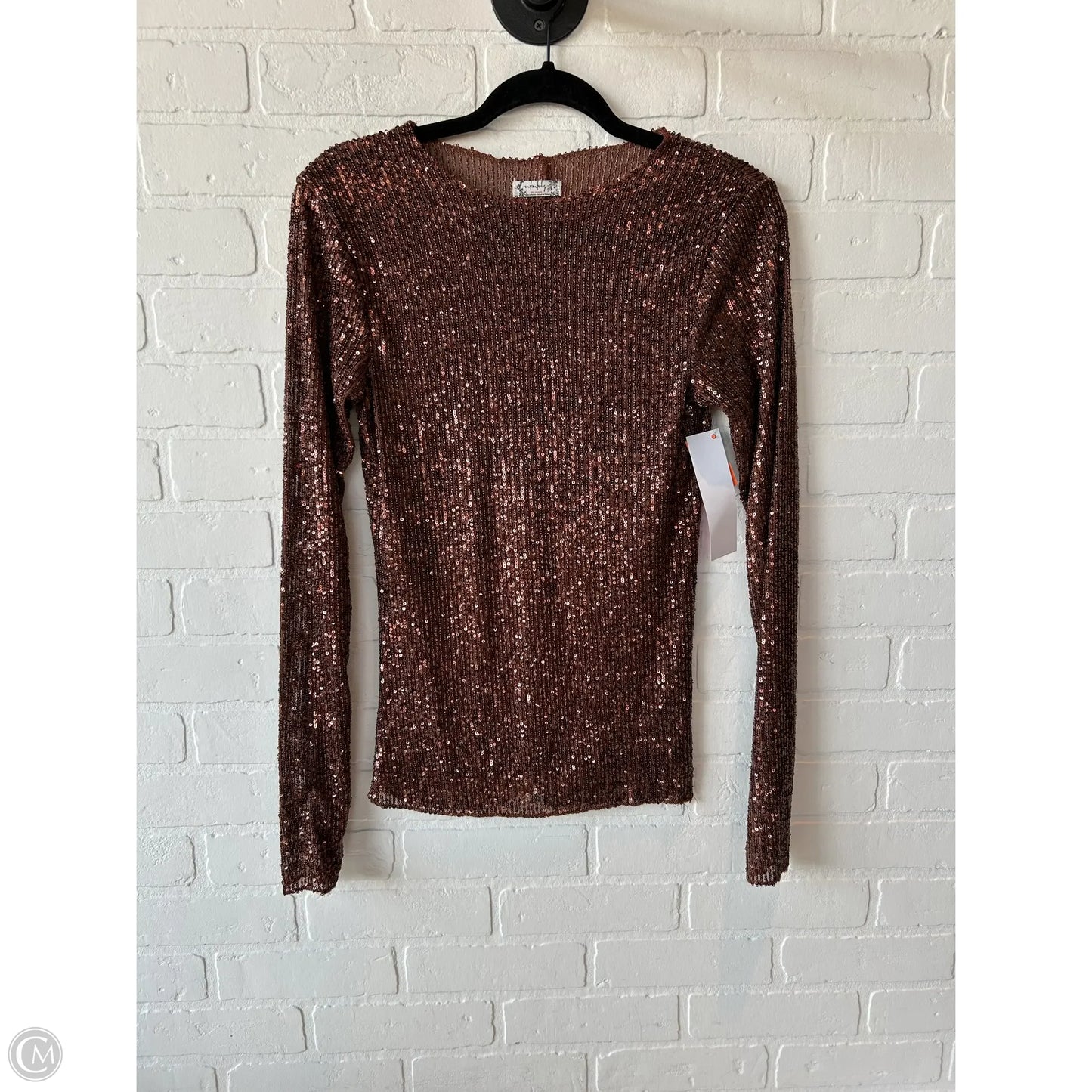 Top Long Sleeve By Free People In Brown, Size: Xs