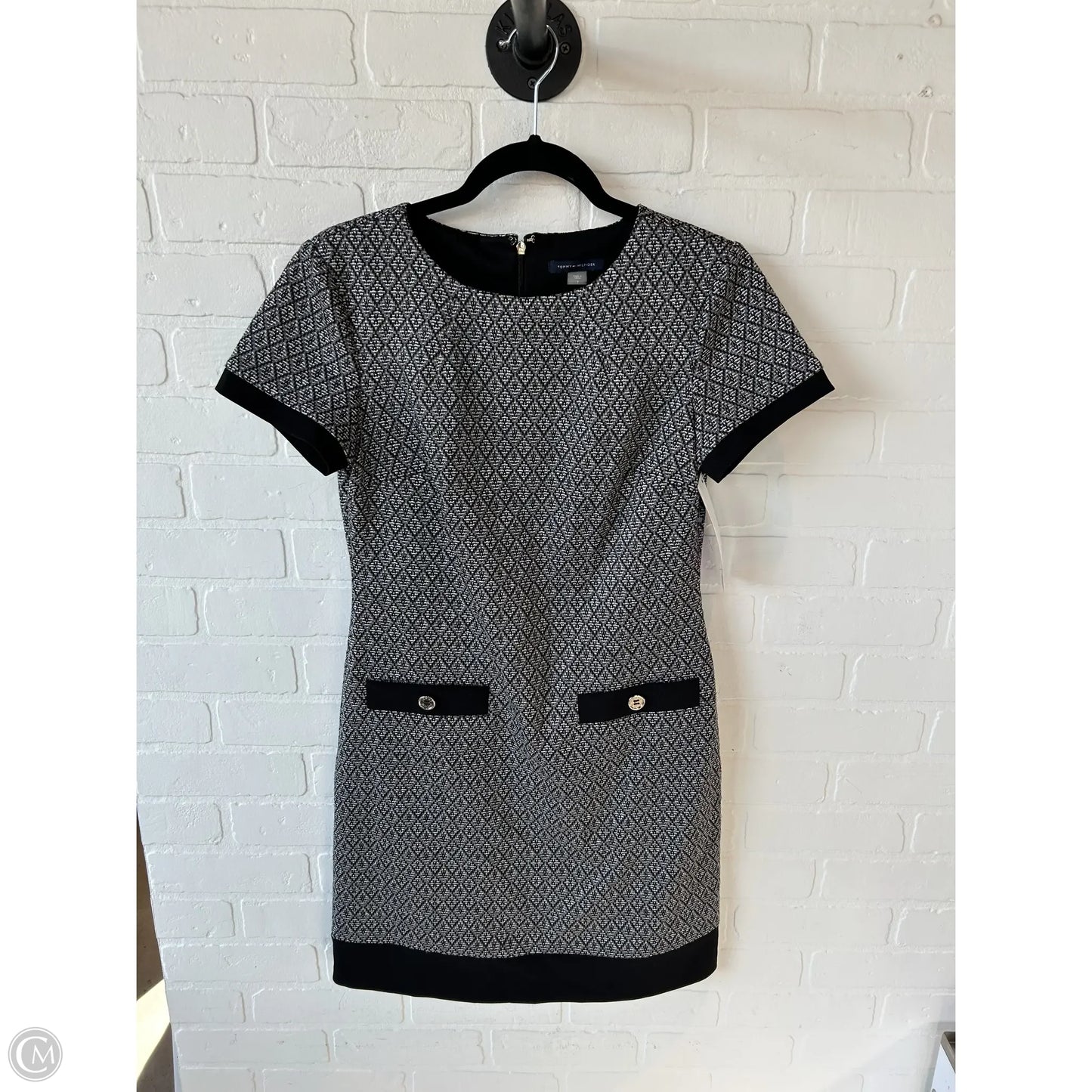 Dress Work By Tommy Hilfiger In Black & Silver, Size: Xs