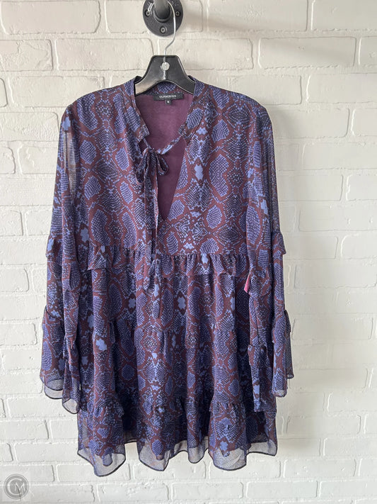 Dress Casual Short By Olivaceous In Blue & Red, Size: M