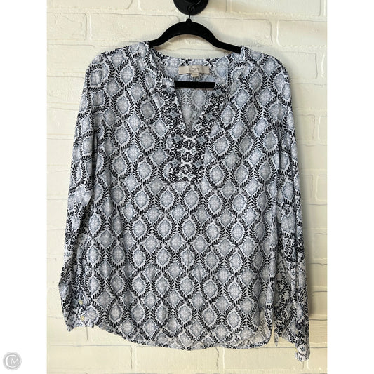 Top Long Sleeve By Loft In Black & White, Size: Xs