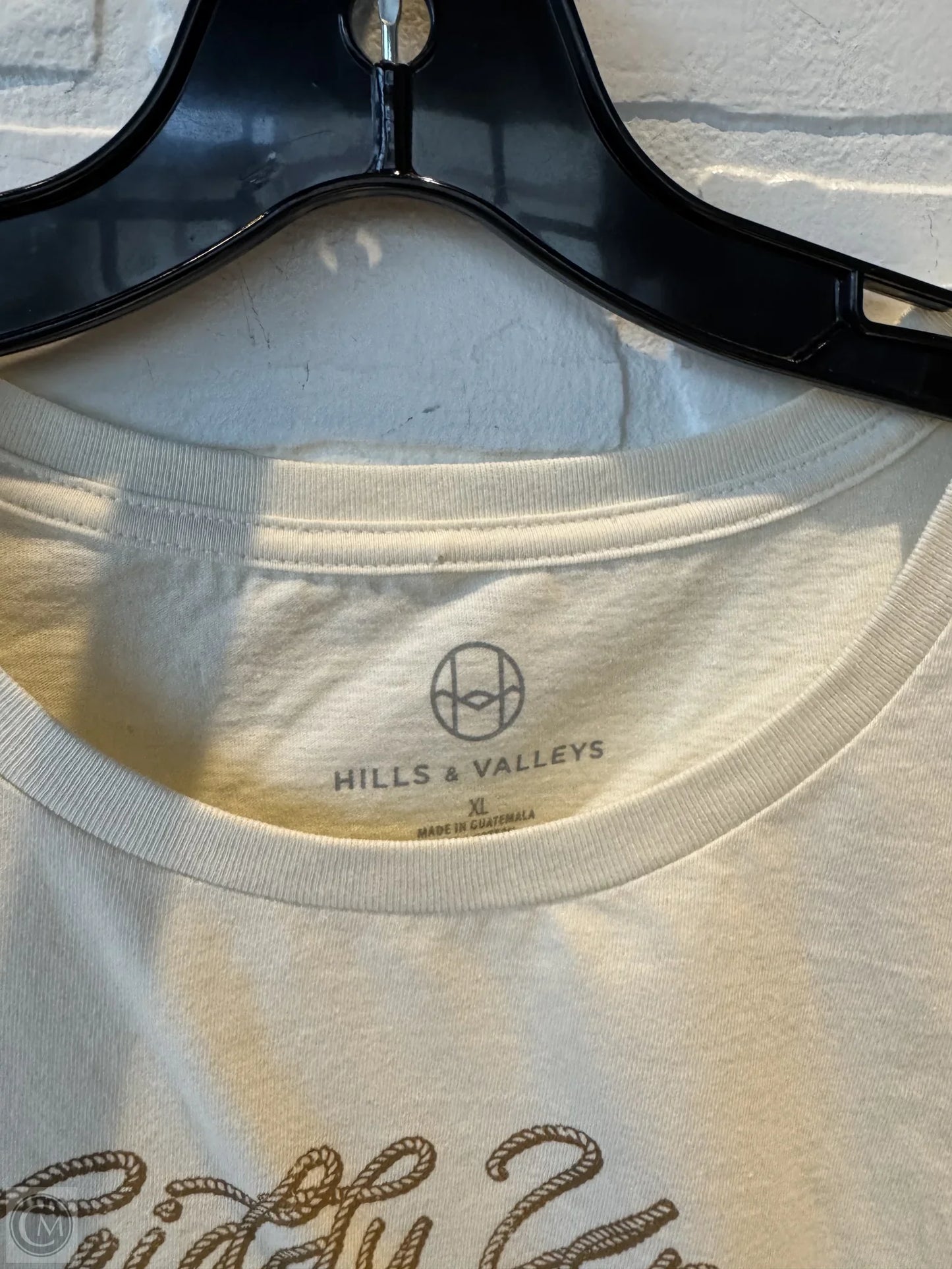 Top Short Sleeve Basic By  hills & valleys  In Cream, Size: Xl