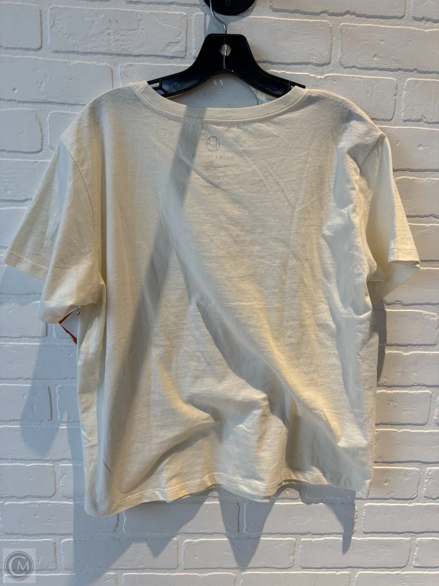 Top Short Sleeve Basic By  hills & valleys  In Cream, Size: Xl