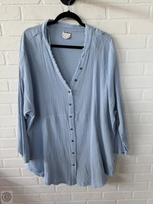 Tunic Long Sleeve By Cmc In Blue, Size: 1x