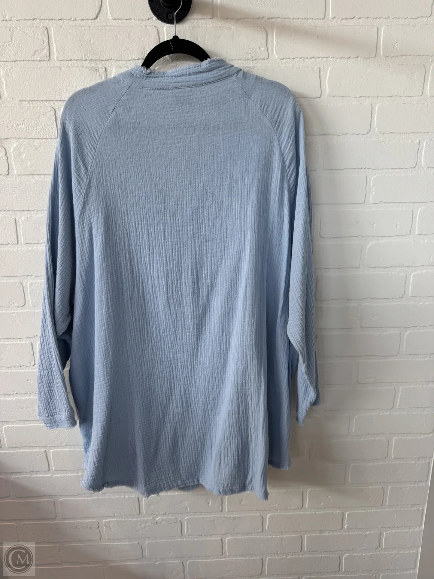 Tunic Long Sleeve By Cmc In Blue, Size: 1x