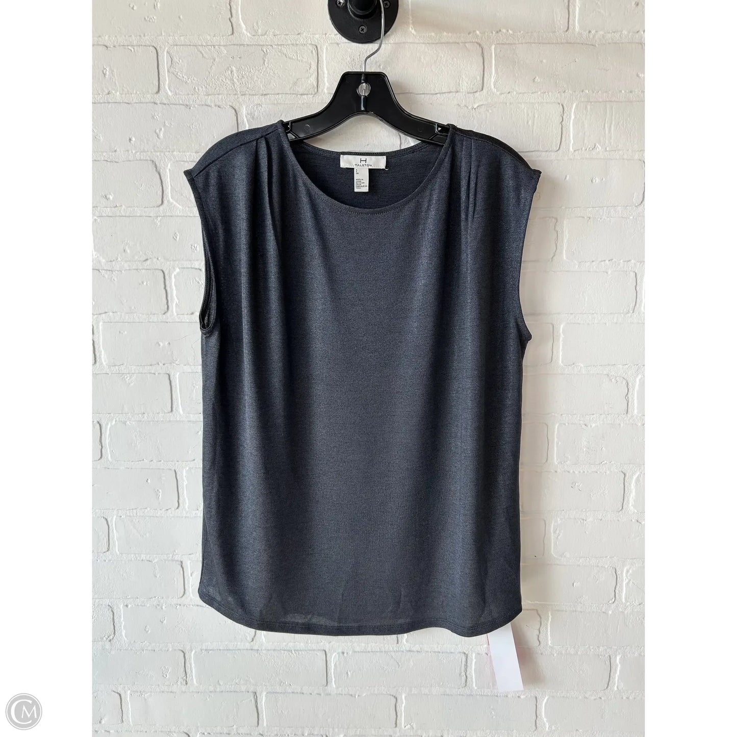 Top Sleeveless Designer By Halston In Grey, Size: S