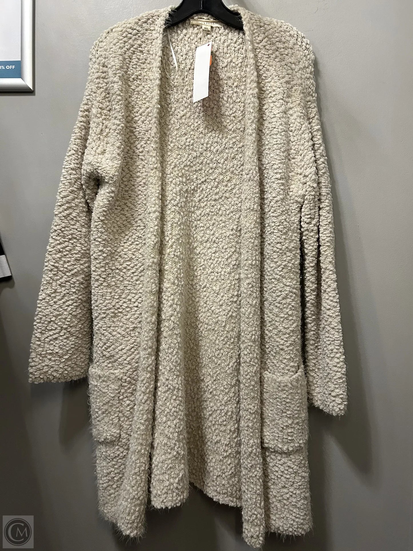 Sweater Cardigan By Love Stitch In Cream, Size: M