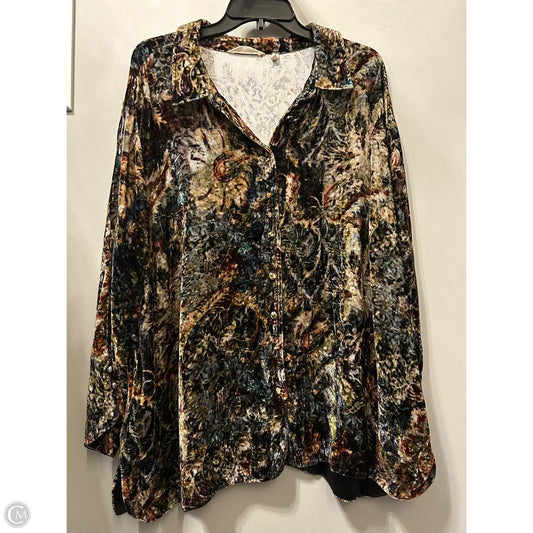 Top 3/4 Sleeve By Soft Surroundings In Black & Cream, Size: 3x