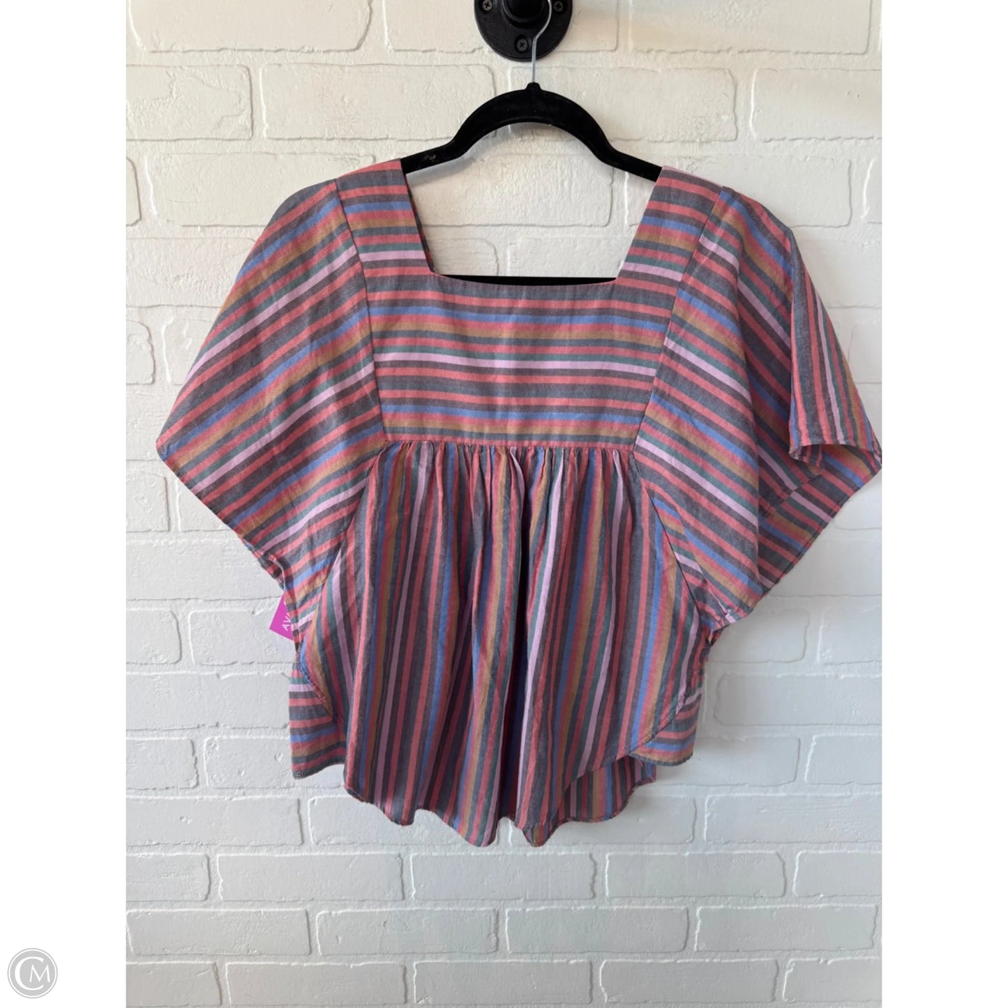 Top Short Sleeve By Madewell In Pink & Red, Size: S