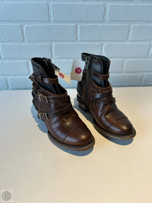 Boots Ankle Heels By Freebird In Brown, Size: 6