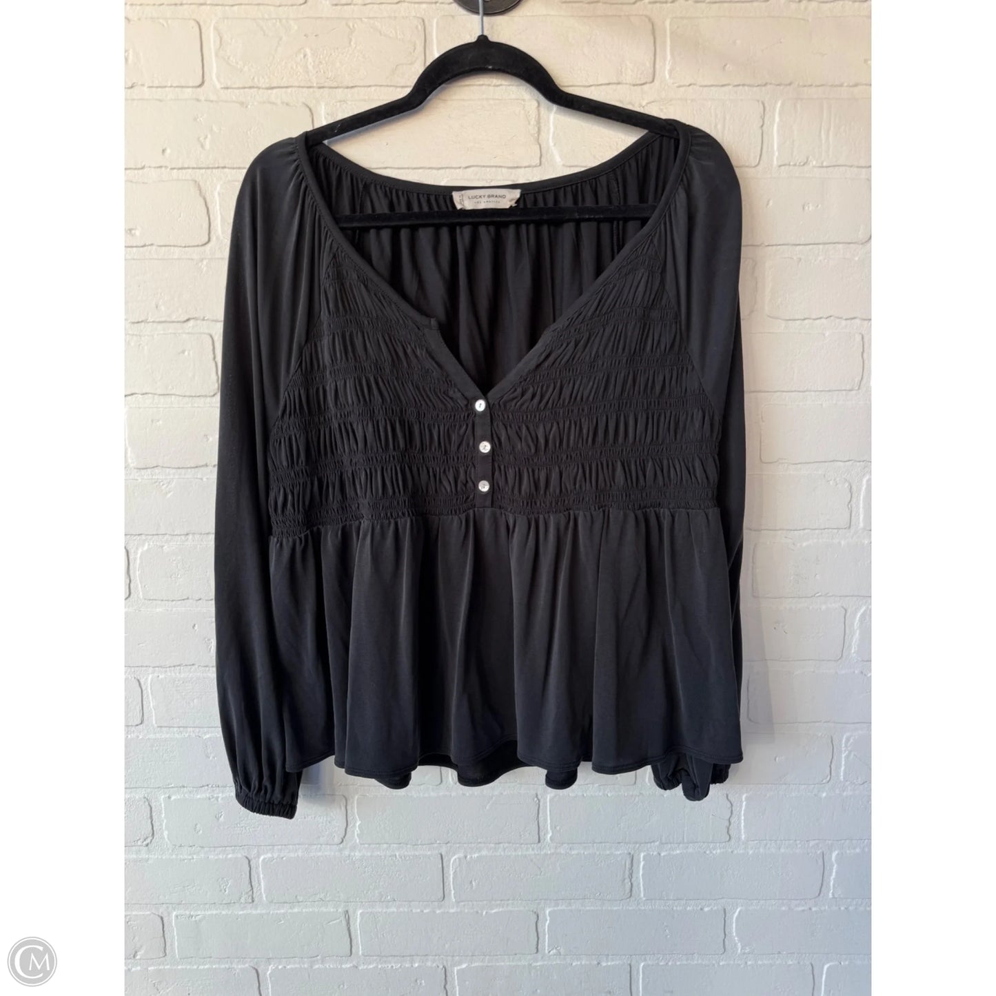 Top Long Sleeve By Lucky Brand In Black, Size: Xl