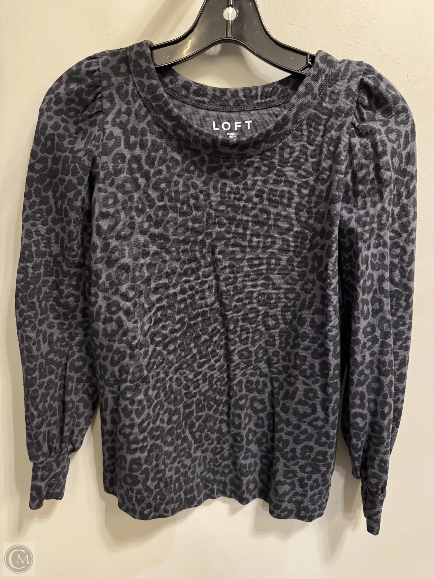 Top Long Sleeve By Loft In Black & Grey, Size: Xs