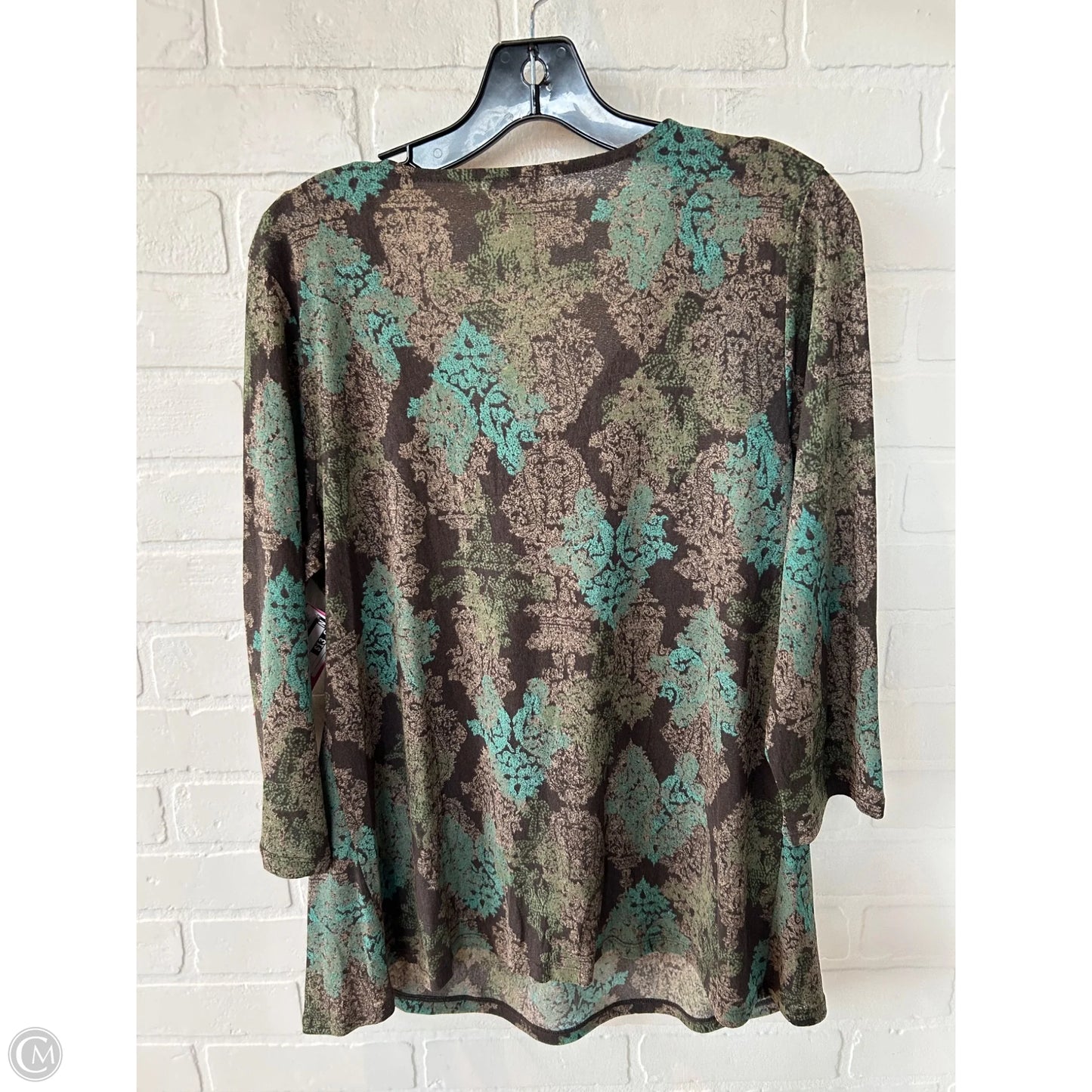 Top Long Sleeve By J. Jill In Brown & Green, Size: L